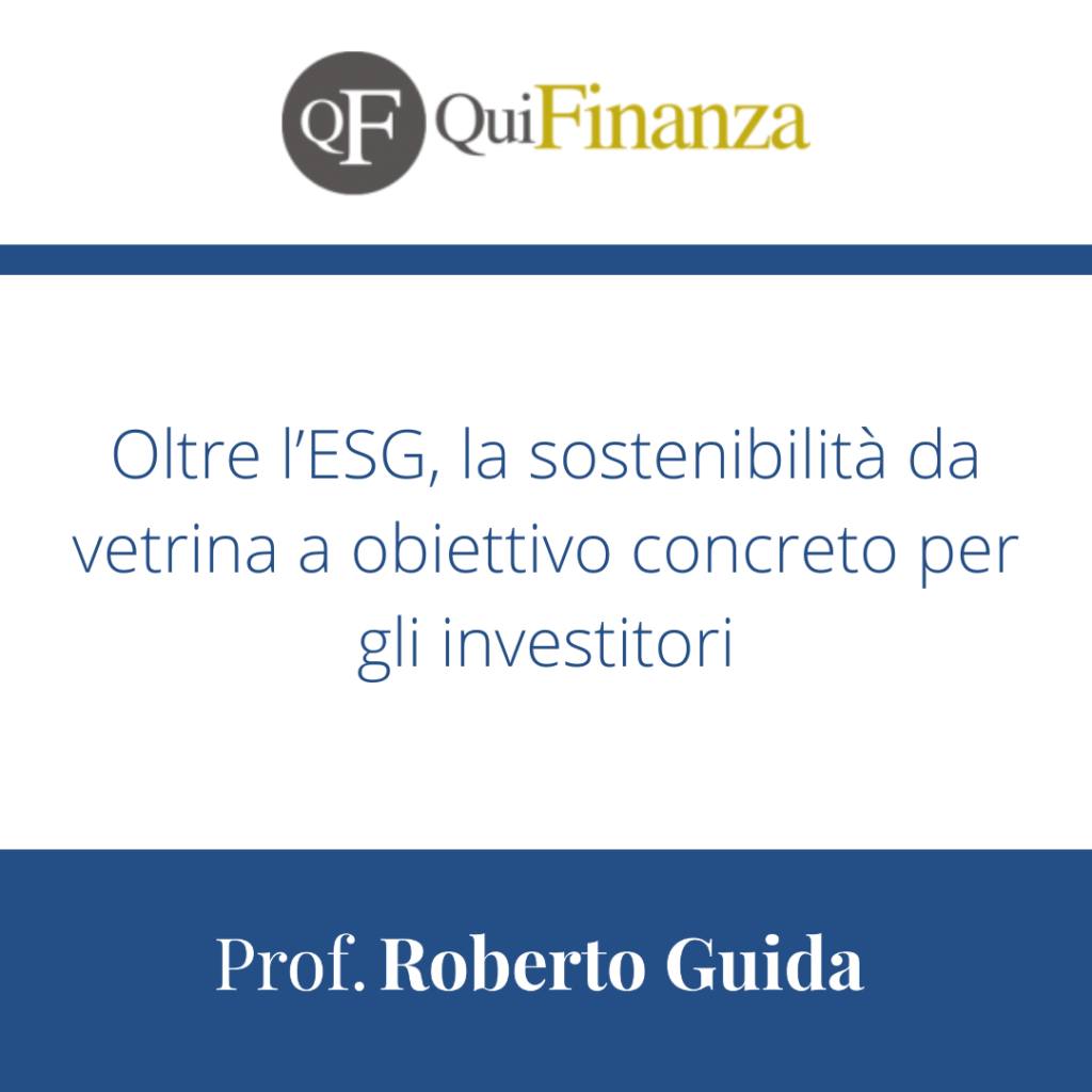 Oltre l'ESG, la sostenibilità da vetrina a obiettivo concreto per gli investitori